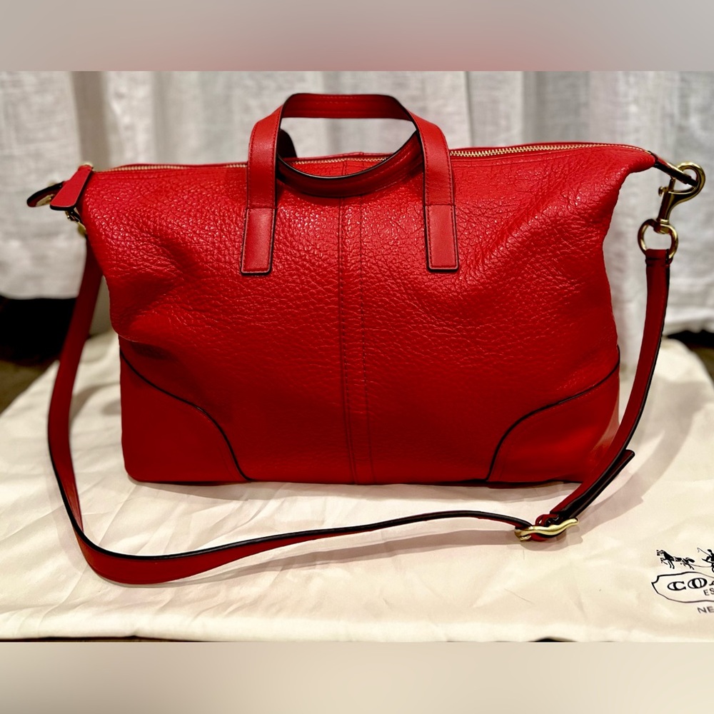 Coach Red Leather Shoulder Bag